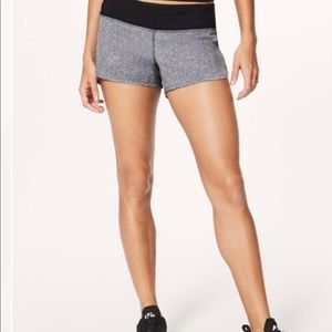 Grey and black lululemon speed short